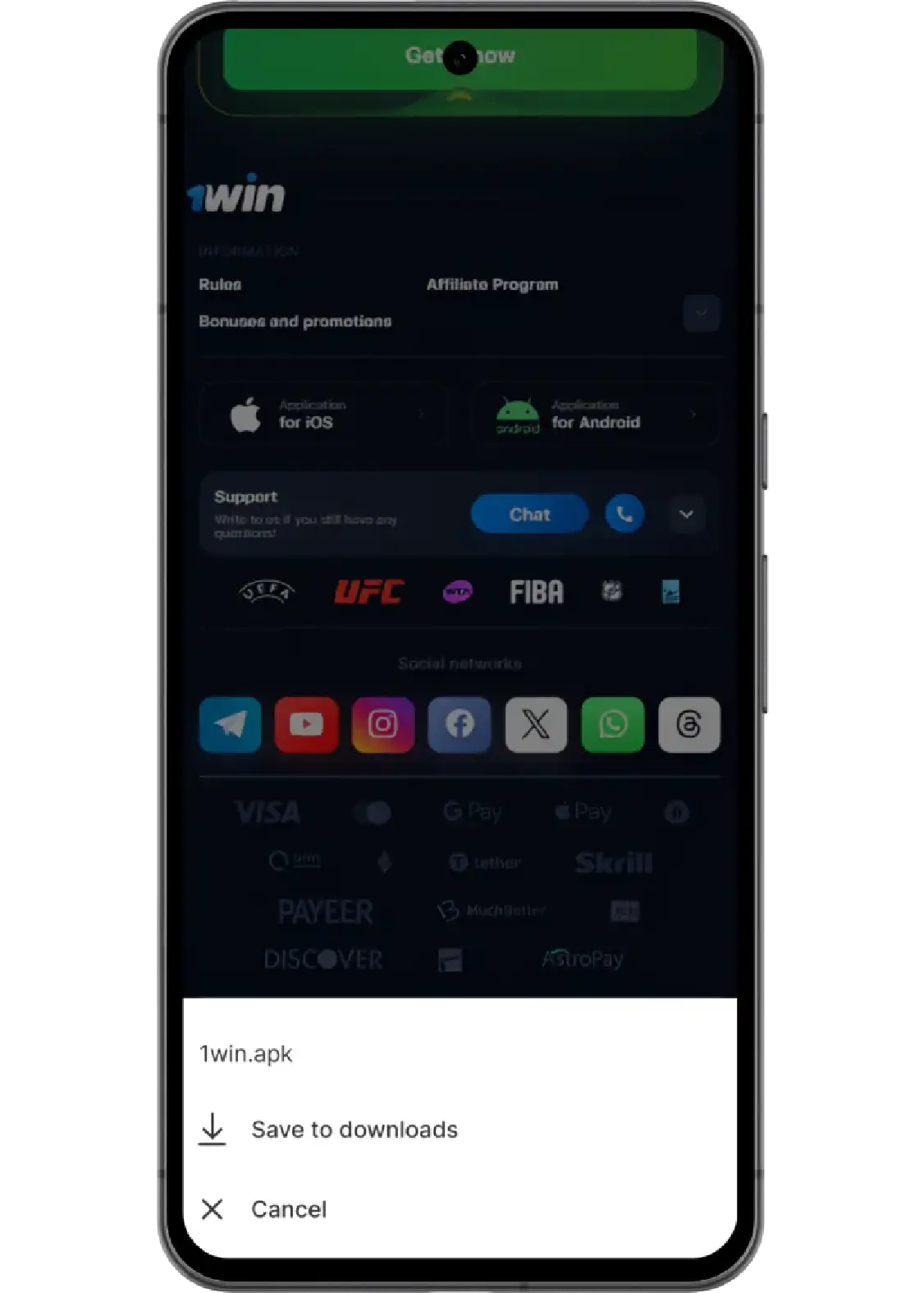 Download 1win Aviator app