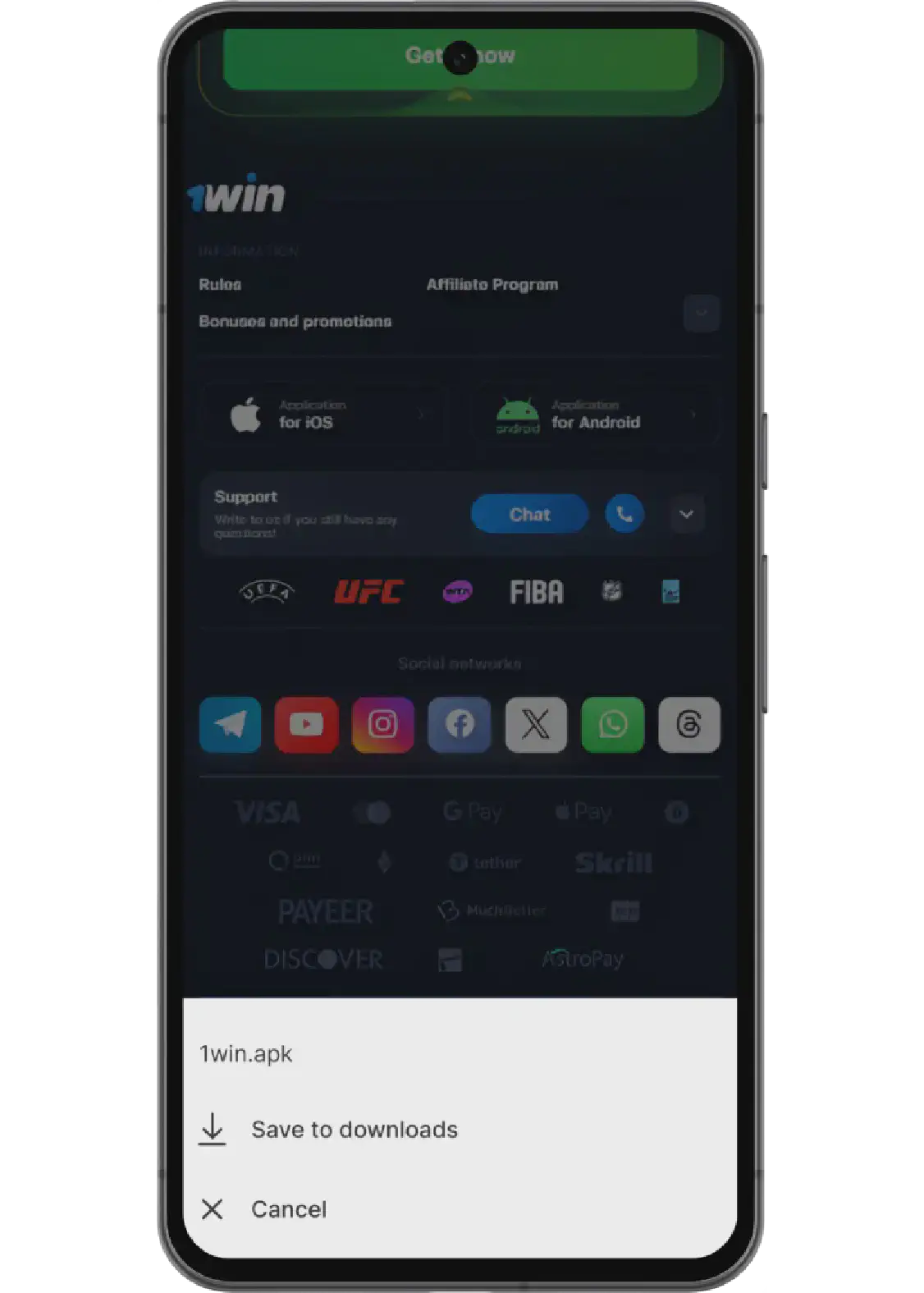 Download 1win Aviator app