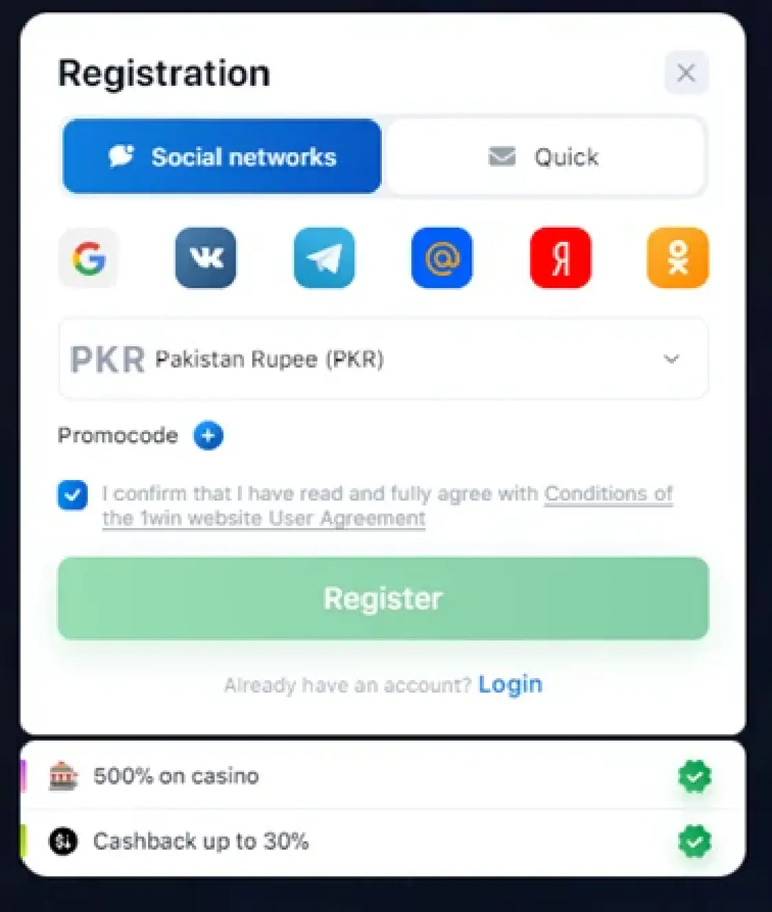 Aviator registration